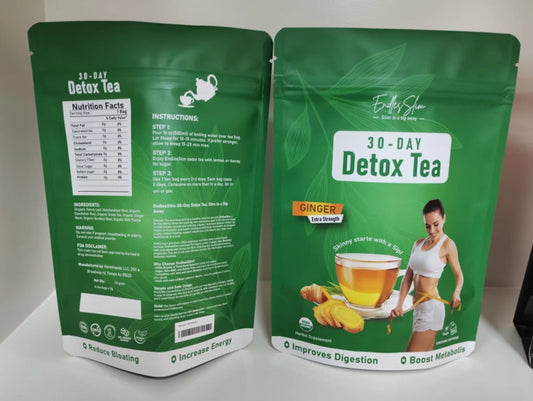 Skinny 30 Day Detox Tea Kit-1 Daytime (14 Bags)  Non GMO, Vegan, All Natural Teas, Made with Green Tea and Herbal Teas for Natural Detox and Cleanse, Reduce Bloating, Eases Constipation